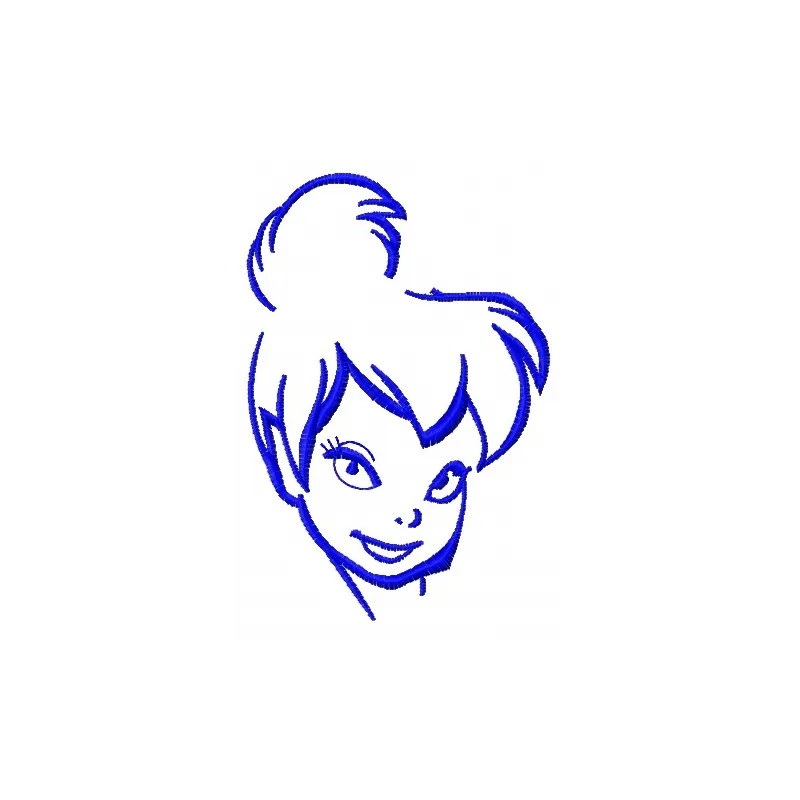 Tinkerbell 16 embroidery design showcasing a whimsical fairy motif, ideal for embellishing t-shirts and tote bags.