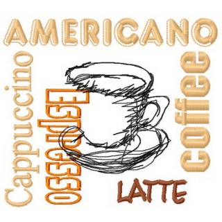 Different coffee 2 embroidery design - Embroidery Design