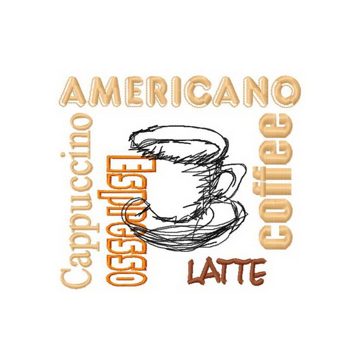 Different coffee 2 embroidery design - Embroidery Design