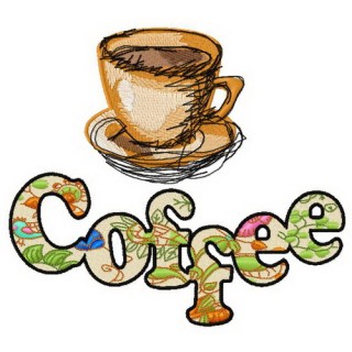 Coffee cup 5 embroidery design - Embroidery Design