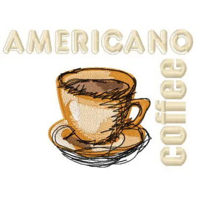 Americano coffee 2 embroidery design showcasing a stylish coffee cup motif for creative stitching projects.