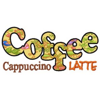 Cappuccino and latte embroidery design - Embroidery Design
