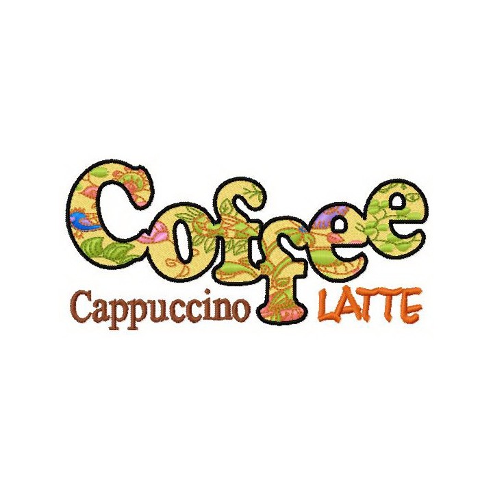 Cappuccino and latte embroidery design - Embroidery Design