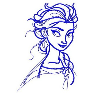 Elsa sketch 8 embroidery design - Embroidery Design