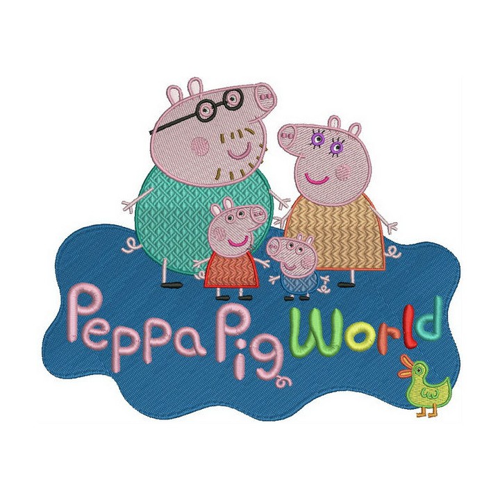 Pigs world embroidery design - Embroidery Design