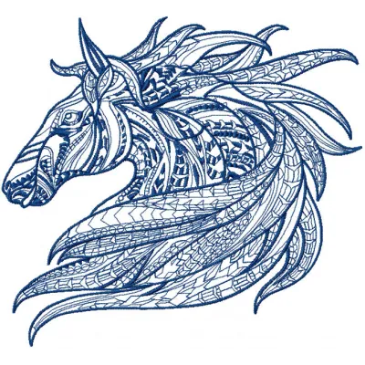Mosaic horse 3 embroidery design showcasing a unique horse pattern, perfect for stitching on apparel and home decor.