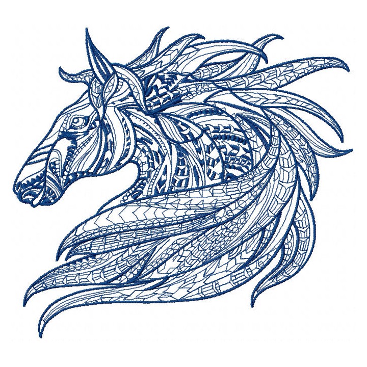 Mosaic horse 3 embroidery design - Embroidery Design