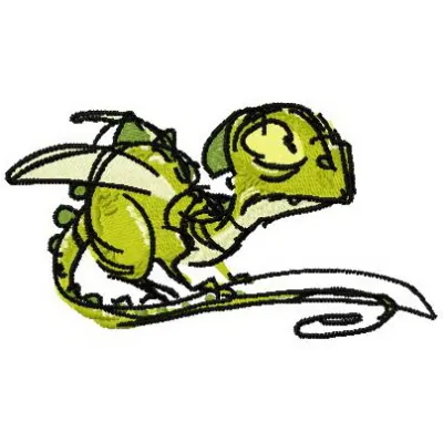 Small dragon embroidery design featuring a whimsical dragon from the How to Train Your Dragon collection.