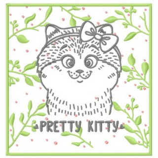 Pretty kitty 3 embroidery design - Embroidery Design