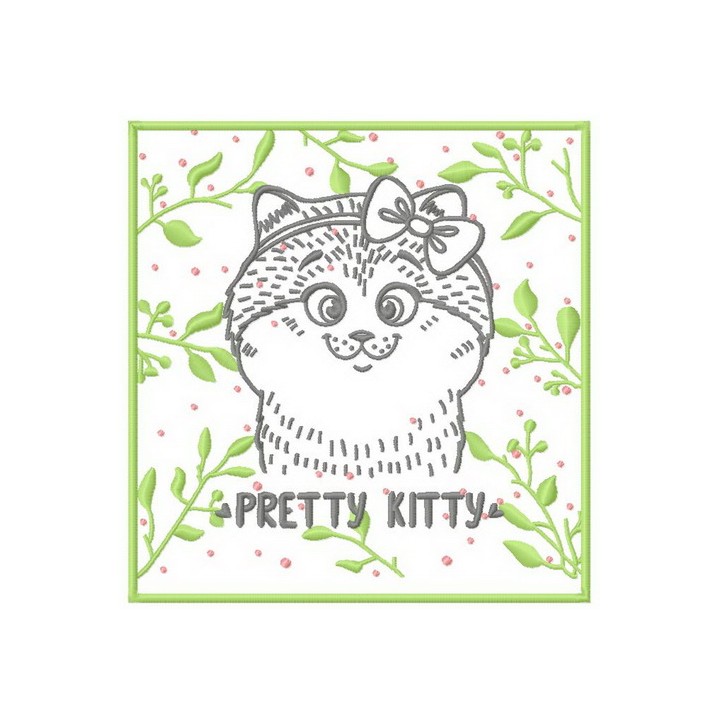 Pretty kitty 3 embroidery design - Embroidery Design