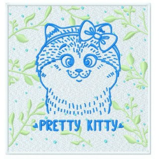 Pretty kitty 2 embroidery design - Embroidery Design