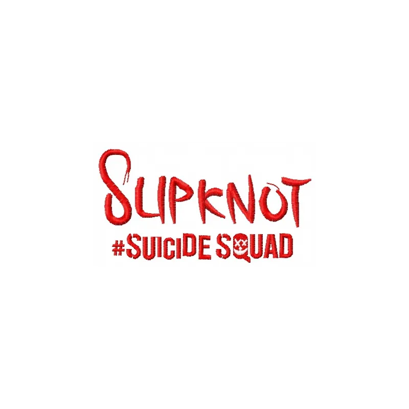 Embroidery design featuring Slipknot 3 from Suicide Squad, showcasing intricate details for creative stitching.