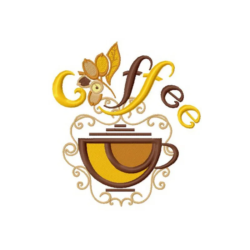 Preview of Coffee Cup 2 embroidery design featuring a charming coffee cup motif for stitching on various fabric items.