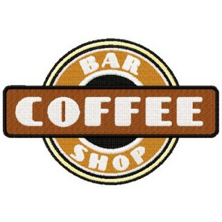 Bar coffee shop embroidery design - Embroidery Design