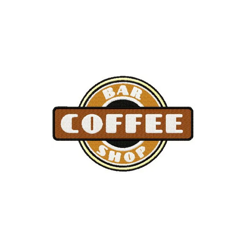 Bar coffee shop embroidery design featuring intricate coffee-themed motifs for creative stitching projects.