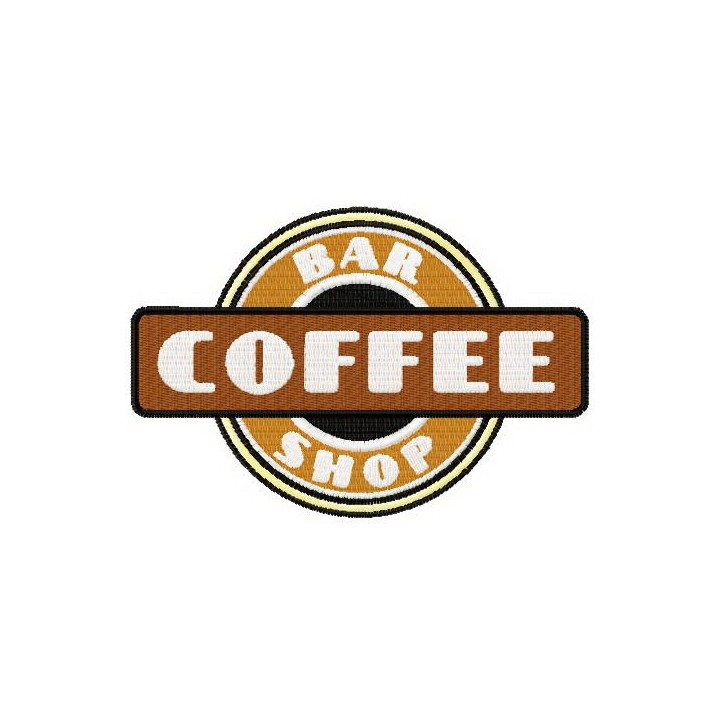 Bar coffee shop embroidery design - Embroidery Design