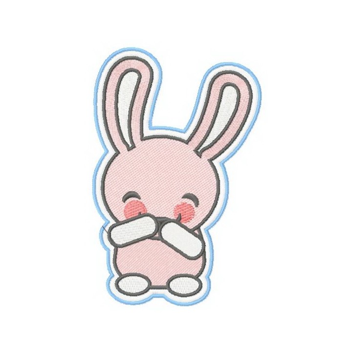 Bunny laughs 3 embroidery design - Embroidery Design