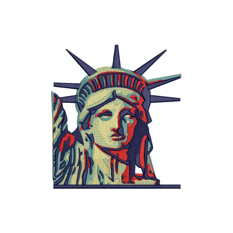 Statue of Liberty 2 embroidery design featuring a detailed representation for Independence Day projects.