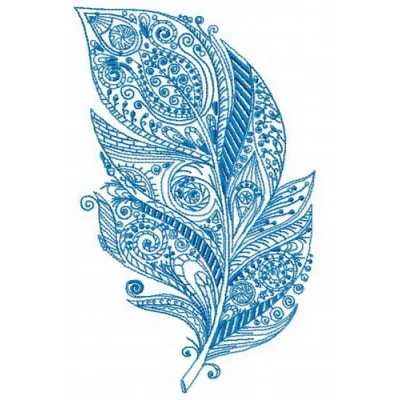 Feather 4 embroidery design featuring intricate stitching patterns suitable for various textiles and projects.