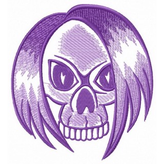 Hairy skull embroidery design - Embroidery Design