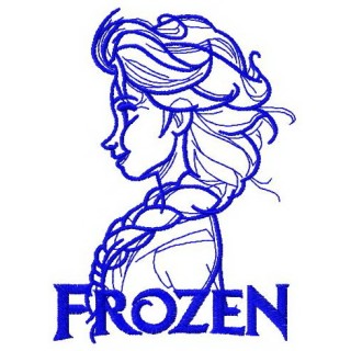 Elsa sketch 7  embroidery design - Embroidery Design