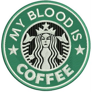 My blood is coffee embroidery design - Embroidery Design