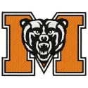 Mercer Bears logo embroidery design showcased on a t-shirt, ideal for college sports fans and enthusiasts.