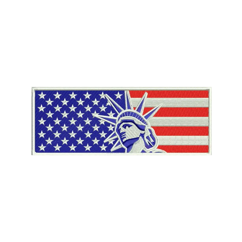 USA flag embroidery design showcasing a vibrant stitched motif for Independence Day celebrations.