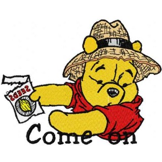 Winnie Pooh Come on embroidery design - Embroidery Design