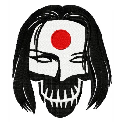 Preview of the Suicide Squad Katana 2 embroidery design featuring intricate details for creative projects.