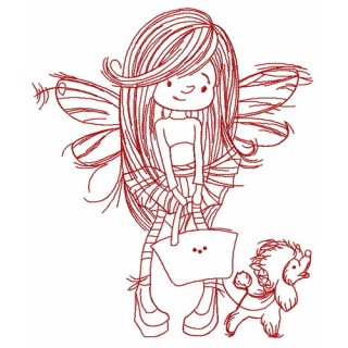 Shopping fairy 3 embroidery design - Embroidery Design