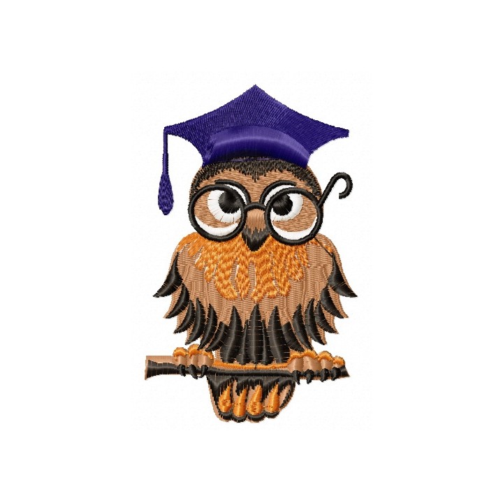 Graduated owl embroidery design - Embroidery Design