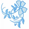 Butterfly flower embroidery design showcasing delicate stitching patterns for FSL and decorative projects.