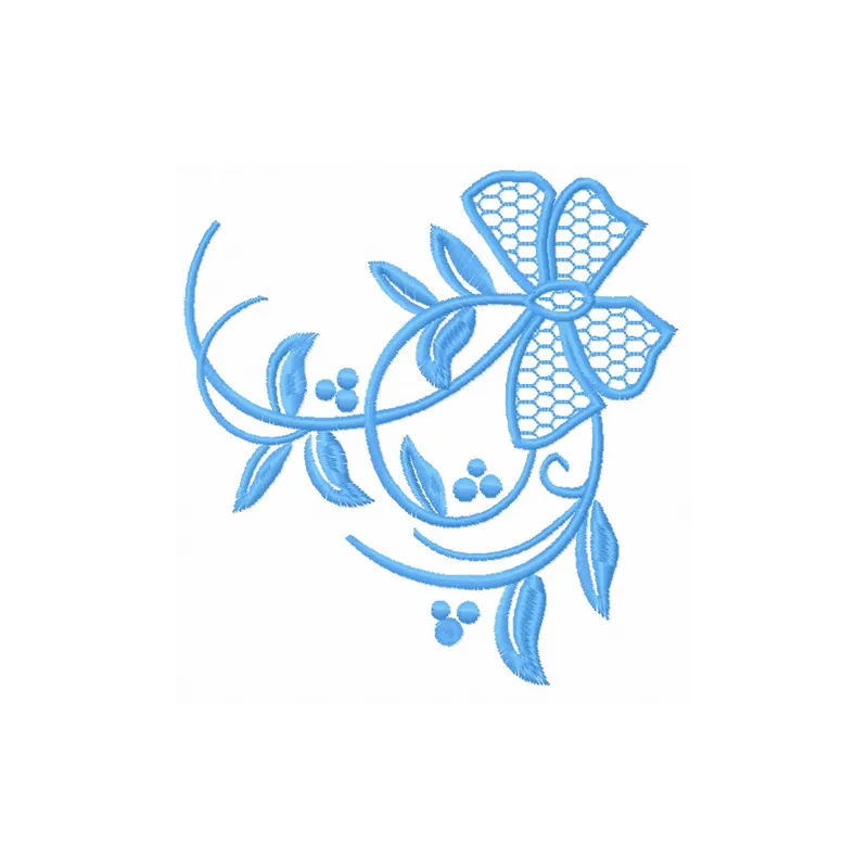 Butterfly flower embroidery design showcasing delicate stitching patterns for FSL and decorative projects.