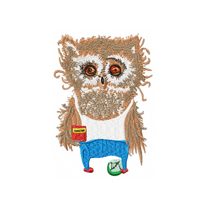 Owl's morning embroidery design - Embroidery Design