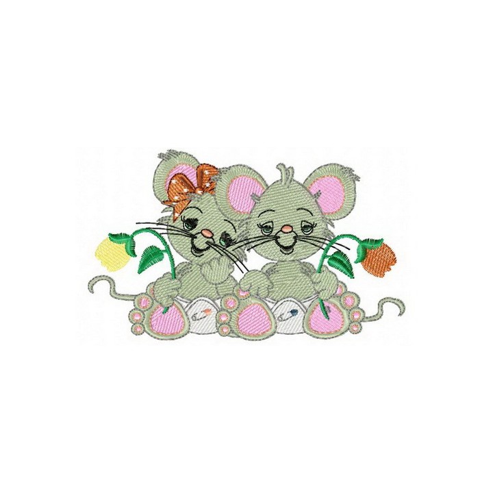 Newborn mice embroidery design - Embroidery Design