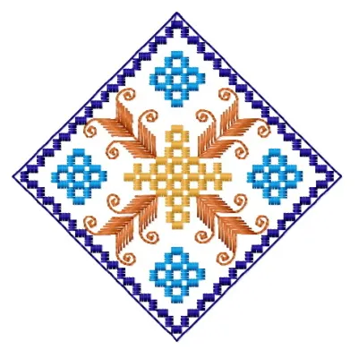Preview of Square Decoration 2 embroidery design featuring intricate patterns for FSL and decorative stitching.