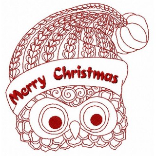 Christmas owl 3 embroidery design - Embroidery Design