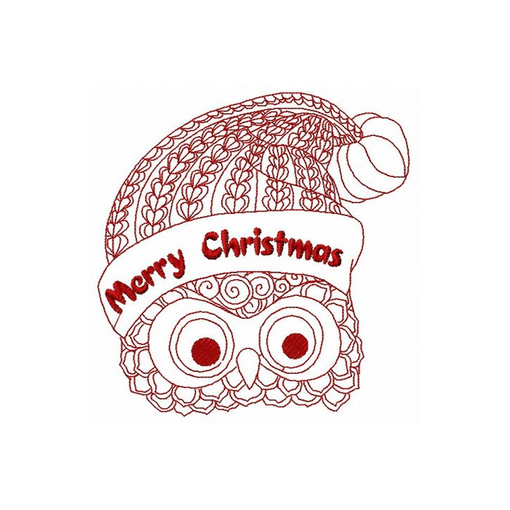 Christmas owl 3 embroidery design - Embroidery Design