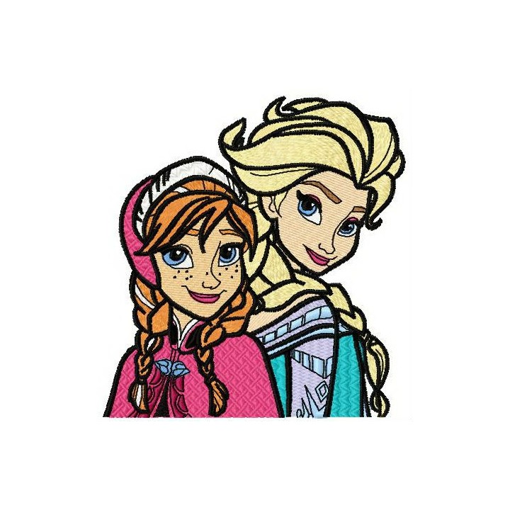 Frozen sisters 3 embroidery design - Embroidery Design