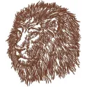 Lion embroidery design featuring a majestic lion motif, ideal for embellishing apparel and home decor items.