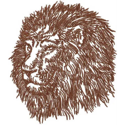 Lion embroidery design featuring a majestic lion motif, ideal for embellishing apparel and home decor items.