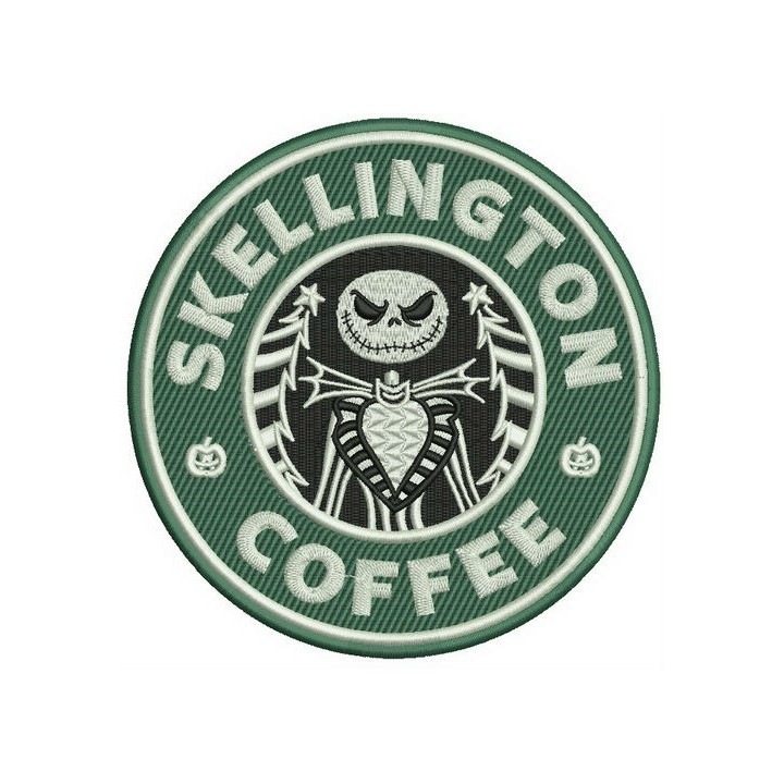Skellington coffee embroidery design - Embroidery Design