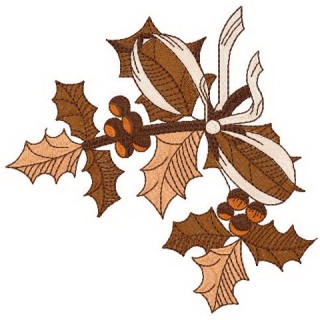 Holly branch embroidery design - Embroidery Design