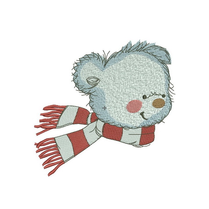 Bear in a warm striped scarf 6 embroidery design - Embroidery Design