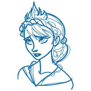 Elsa sketch 6 embroidery design - Embroidery Design