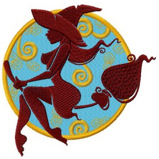 Sexy witch embroidery design - Embroidery Design