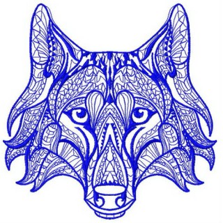 Mosaic wolf 3 embroidery design - Embroidery Design