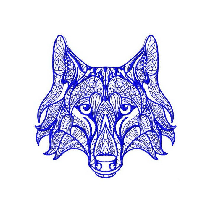 Mosaic wolf 3 embroidery design - Embroidery Design