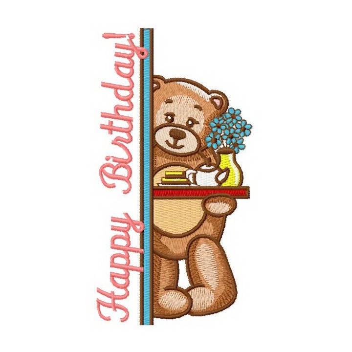 Teddy's teatime 6 embroidery design - Embroidery Design